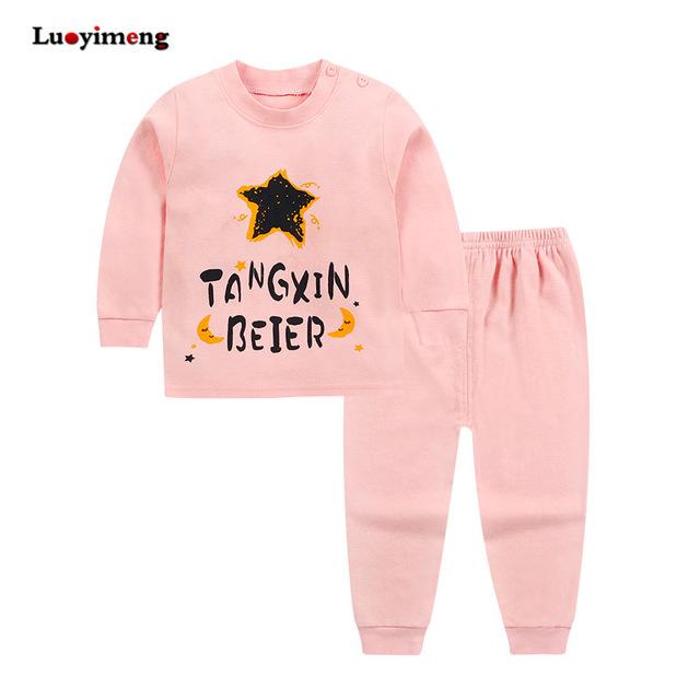 Kids Sleepwear Long Sleeve Pajama Sets Autumn Winter Baby Girls Clothes Set Cartoon 2piece Baby Clothing Cotton Pajamas For Boys