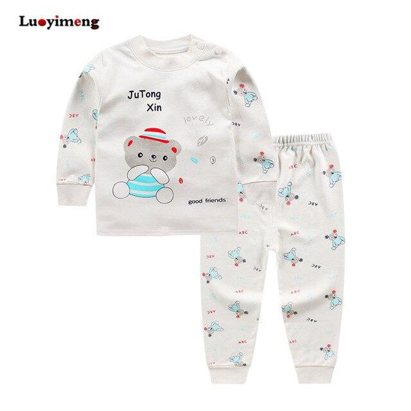 Kids Sleepwear Long Sleeve Pajama Sets Autumn Winter Baby Girls Clothes Set Cartoon 2piece Baby Clothing Cotton Pajamas For Boys