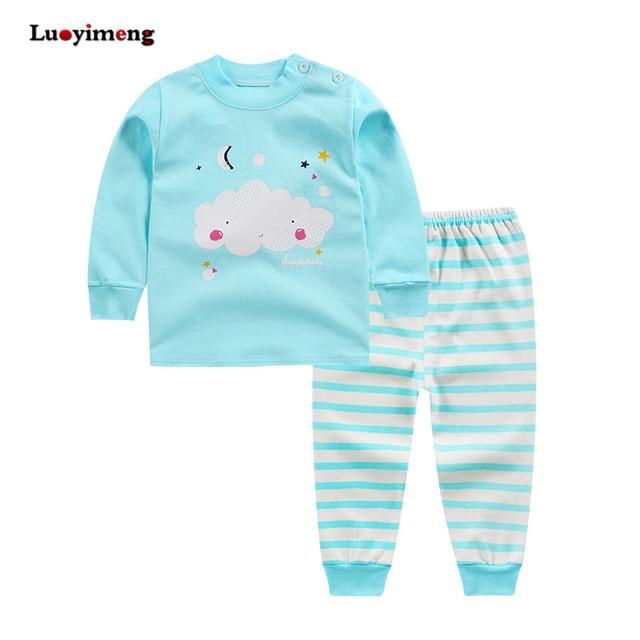 Kids Sleepwear Long Sleeve Pajama Sets Autumn Winter Baby Girls Clothes Set Cartoon 2piece Baby Clothing Cotton Pajamas For Boys