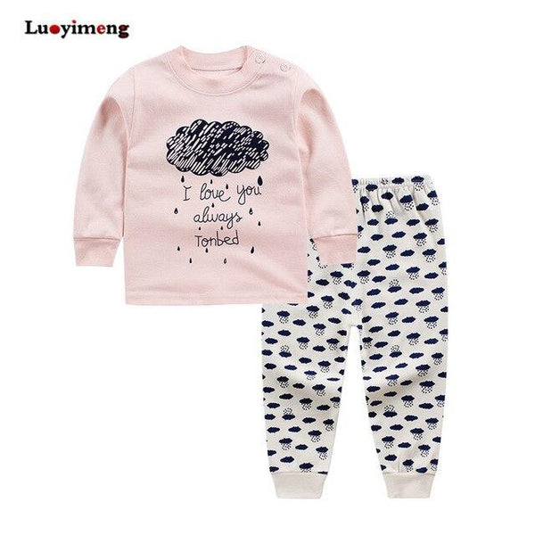 Kids Sleepwear Long Sleeve Pajama Sets Autumn Winter Baby Girls Clothes Set Cartoon 2piece Baby Clothing Cotton Pajamas For Boys