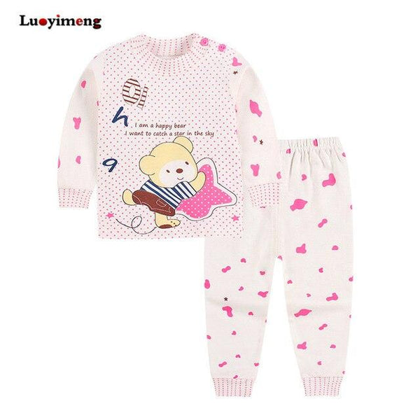 Kids Sleepwear Long Sleeve Pajama Sets Autumn Winter Baby Girls Clothes Set Cartoon 2piece Baby Clothing Cotton Pajamas For Boys
