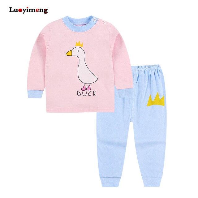 Kids Sleepwear Long Sleeve Pajama Sets Autumn Winter Baby Girls Clothes Set Cartoon 2piece Baby Clothing Cotton Pajamas For Boys