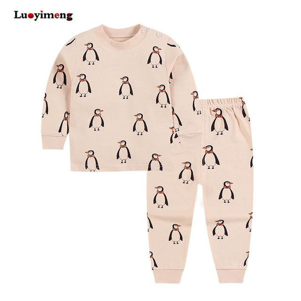 Kids Sleepwear Long Sleeve Pajama Sets Autumn Winter Baby Girls Clothes Set Cartoon 2piece Baby Clothing Cotton Pajamas For Boys