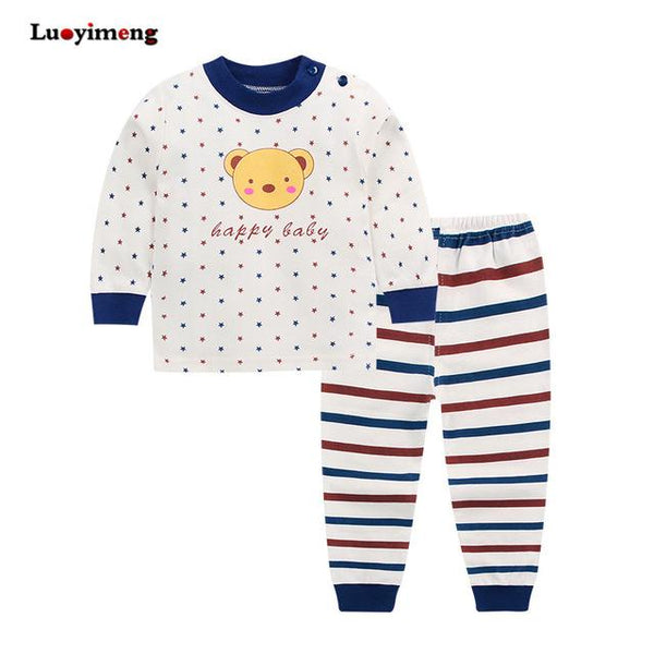 Kids Sleepwear Long Sleeve Pajama Sets Autumn Winter Baby Girls Clothes Set Cartoon 2piece Baby Clothing Cotton Pajamas For Boys