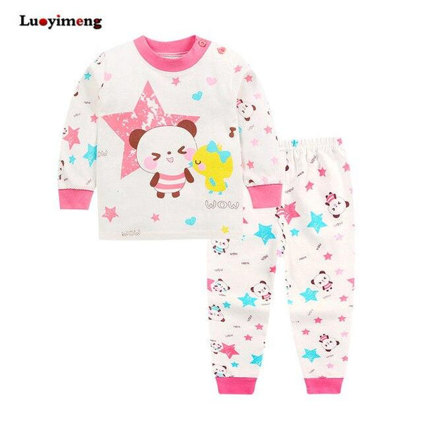 Kids Sleepwear Long Sleeve Pajama Sets Autumn Winter Baby Girls Clothes Set Cartoon 2piece Baby Clothing Cotton Pajamas For Boys