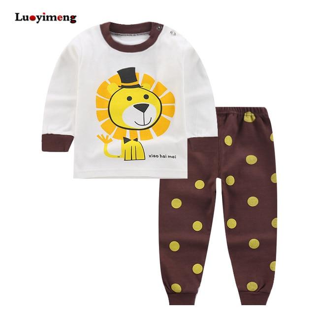 Spring Autumn 2piece Pajamas For Girls Cotton Baby Long-sleeves Children Clothes Sets Cartoon Sleepwear Kids Boys Girl Pyjamas