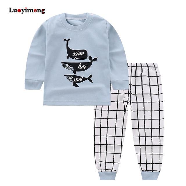 Spring Autumn 2piece Pajamas For Girls Cotton Baby Long-sleeves Children Clothes Sets Cartoon Sleepwear Kids Boys Girl Pyjamas
