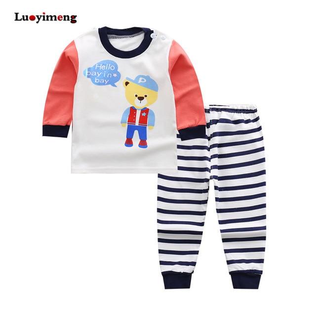 Spring Autumn 2piece Pajamas For Girls Cotton Baby Long-sleeves Children Clothes Sets Cartoon Sleepwear Kids Boys Girl Pyjamas