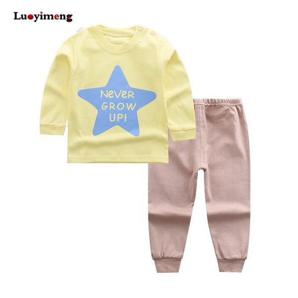 Spring Autumn 2piece Pajamas For Girls Cotton Baby Long-sleeves Children Clothes Sets Cartoon Sleepwear Kids Boys Girl Pyjamas