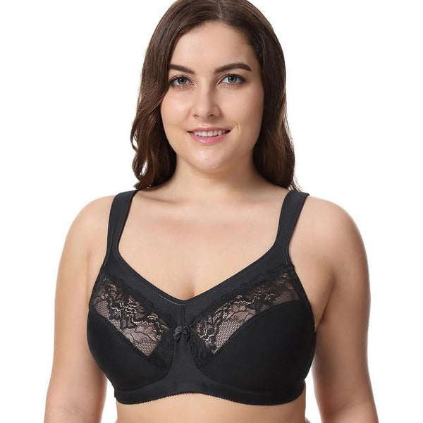 Women's Cotton Unlined Full Coverage Support Wire free Plus Size Minimizer Bra