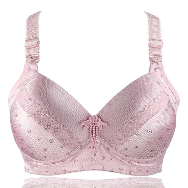 Slimgril Women's Health Sexy Push-up Bra Wire Free Adjusted Thin B C  3/4 Cup Big Size Bras Female Lingerie 36 38 40 42 44