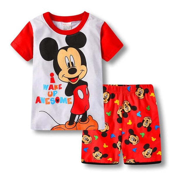 2018 Boy Pajamas Kids Summer Clothing Children Underwear Cartoon Letter T-shirts+Shorts Boys Girls Sleepwear Baby Pyjamas Sets