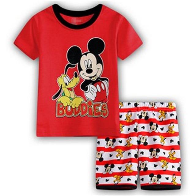 2018 Boy Pajamas Kids Summer Clothing Children Underwear Cartoon Letter T-shirts+Shorts Boys Girls Sleepwear Baby Pyjamas Sets