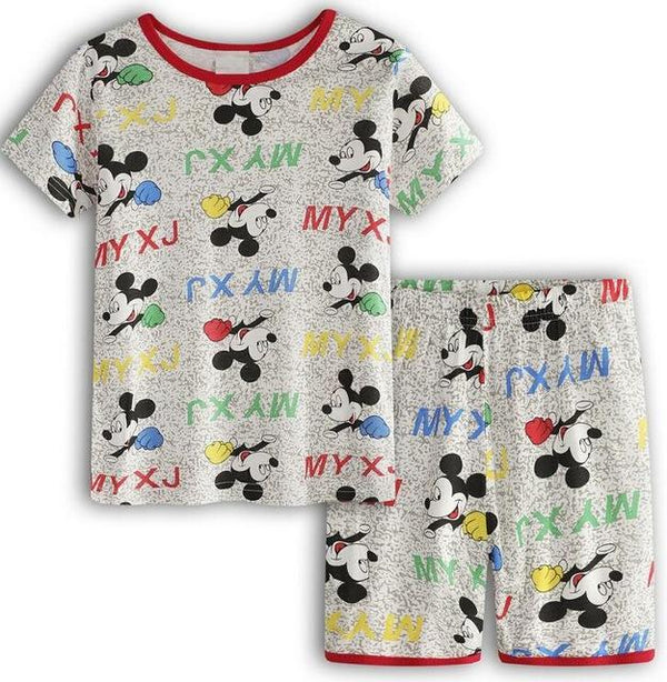 2018 Boy Pajamas Kids Summer Clothing Children Underwear Cartoon Letter T-shirts+Shorts Boys Girls Sleepwear Baby Pyjamas Sets