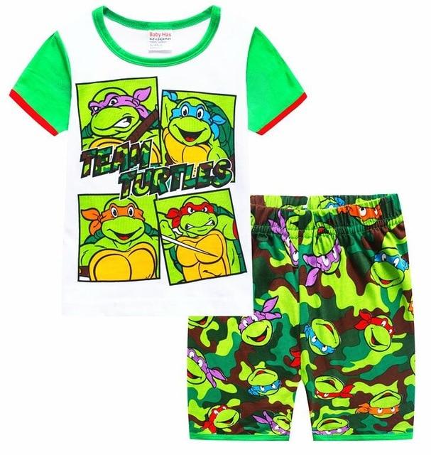 2018 Boy Pajamas Kids Summer Clothing Children Underwear Cartoon Letter T-shirts+Shorts Boys Girls Sleepwear Baby Pyjamas Sets