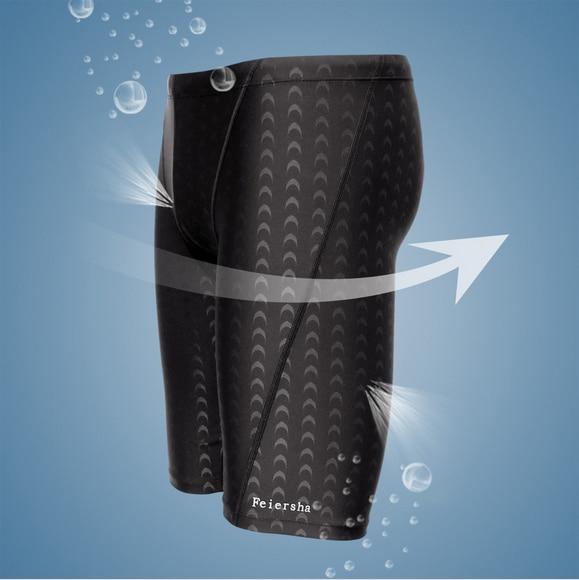 2018 Hot sale shark water repellent men's long racing swimming swim trunks Sport shorts classic men swimwear beach wear briefs
