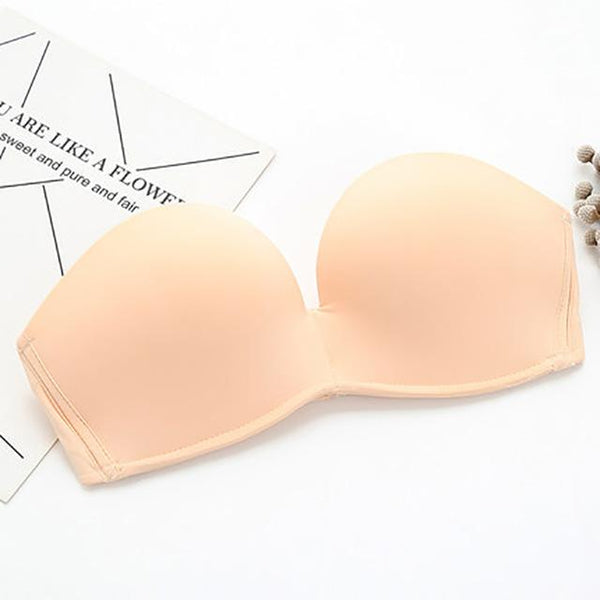 Sexy Lace Invisible Bras For Women Strapless Bra Push Up Backless Lingerie 1/2Cup Bralette Seamless Brassiere Female Underwear#D