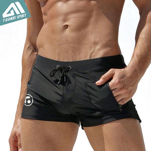 Aimpact New Men's Swimwear Surfing Men Swimming Shorts Summer Holiday Men Beachwear Swimsuit Popular Swim Short AQ02