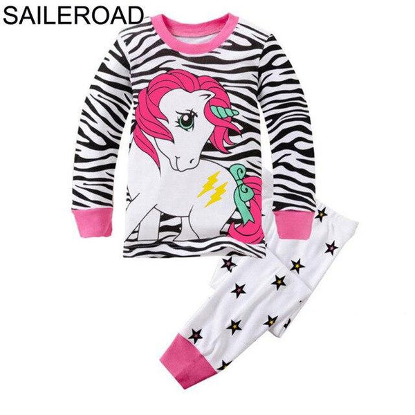 SAILEROAD Fall Pajamas Unicorn for Children Cotton Child Girls Unicorn Pajamas Sets Autumn Children Sleepwear Nightwear Clothes