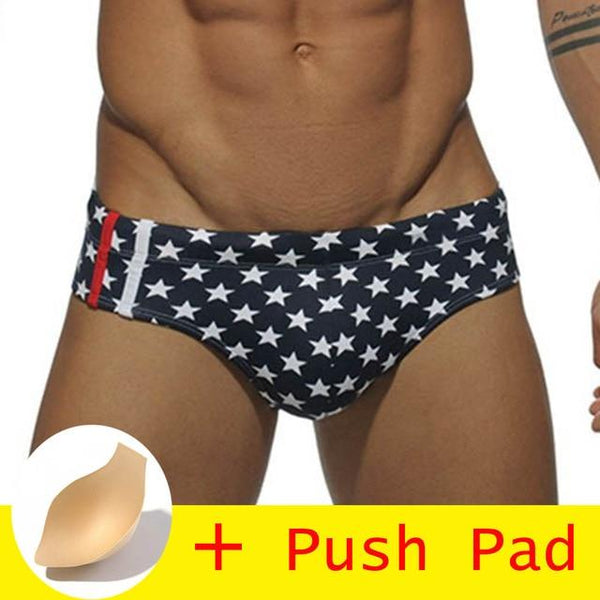17 Styles Hot Sell Swimwear Men Brief With Pad Low Waist Sexy Swimsuit Waterproof Swimming Trunks Men Swim Shorts Sunga 2018 New