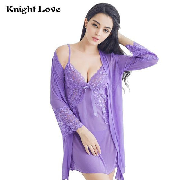 Sexy Women Night Dress V-neck Lace Lingerie Sleepwear Ladies Nightgown Solid Nightwear Female Nightdress Home Sleepshirt Nighty