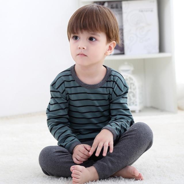 2018 New Cotton Children's Pajamas Sets Keep Warm Baby Girls Boys Clothes Cartoon Kids Sleepwear Long Sleeve Tops+Pants 2Pcs