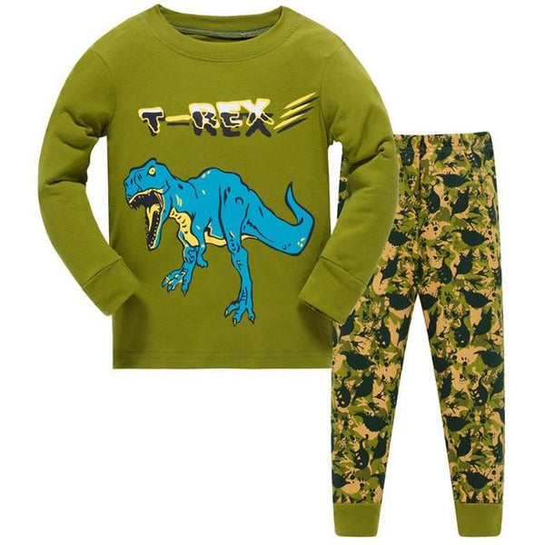 Kids Pajamas Sets boys Dinosaur pattern night suit Children cartoon Sleepwear Girls Pyjamas kids 100% Cotton nightwear size 2-7Y