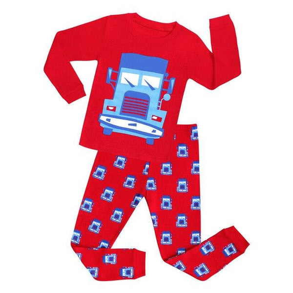 100 Cotton Long Sleeve Motorcycle Boys Pajamas Children Cartoon Pajama Sets Baby Sleepwear Pyjamas Kids for 1-8 Years Nightwear
