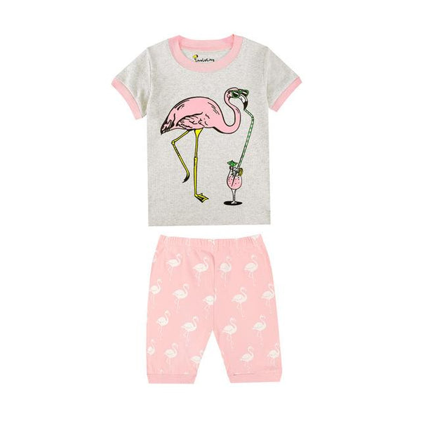 TINOLULING Crane Pajamas for Boys 100 Cotton Summer Pajamas Pijama Infantil Baby Girl Clothes Vetement Enfant Fille pyjamas kids
