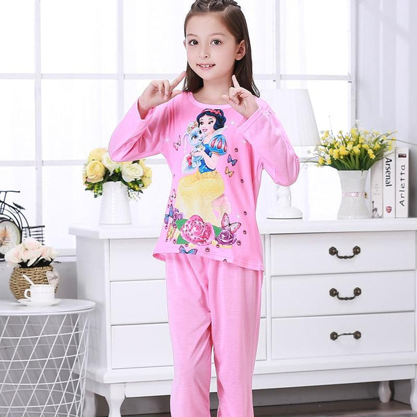 New 2018 Autumn Winter Baby Sleepwears Suit Lovely Gilr Pajamas Children Pyjamas Girls Cartoon Pijamas Kids Clothing Set