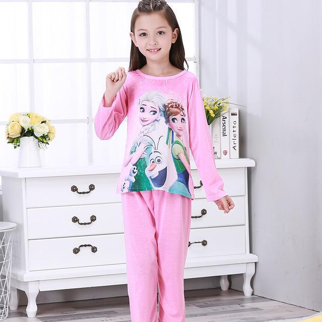 New 2018 Autumn Winter Baby Sleepwears Suit Lovely Gilr Pajamas Children Pyjamas Girls Cartoon Pijamas Kids Clothing Set