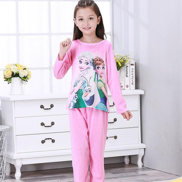 New 2018 Autumn Winter Baby Sleepwears Suit Lovely Gilr Pajamas Children Pyjamas Girls Cartoon Pijamas Kids Clothing Set