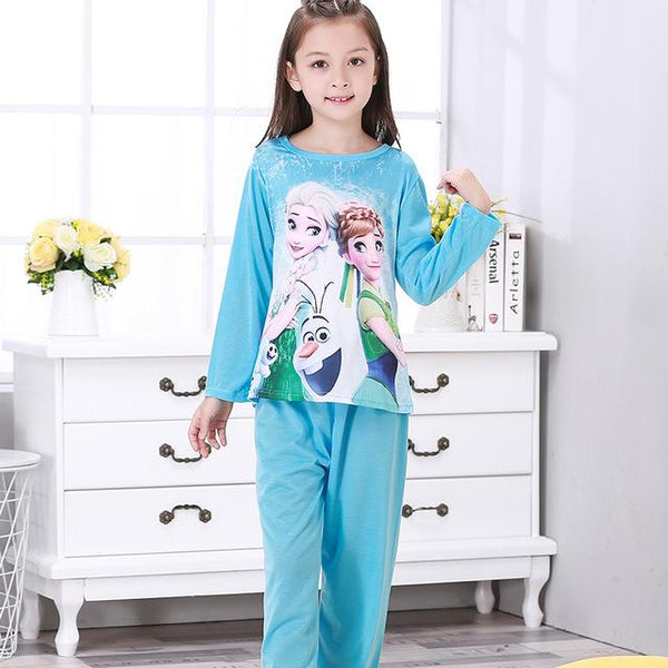 New 2018 Autumn Winter Baby Sleepwears Suit Lovely Gilr Pajamas Children Pyjamas Girls Cartoon Pijamas Kids Clothing Set