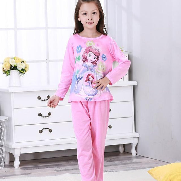 New 2018 Autumn Winter Baby Sleepwears Suit Lovely Gilr Pajamas Children Pyjamas Girls Cartoon Pijamas Kids Clothing Set