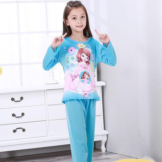 New 2018 Autumn Winter Baby Sleepwears Suit Lovely Gilr Pajamas Children Pyjamas Girls Cartoon Pijamas Kids Clothing Set