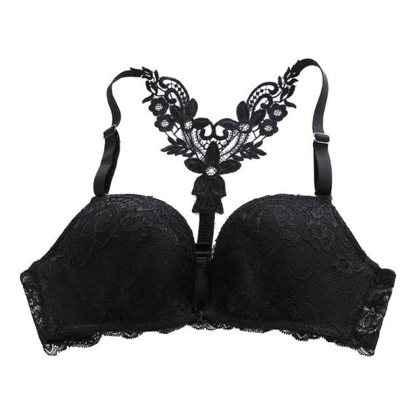 Fashion Women Sexy Bra Front Closure Lace bra Racer Back Seamless Women's Push Up Sexy plunge Bras Unlined Underwear Racerback