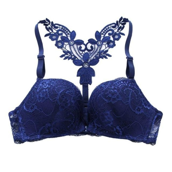 Fashion Women Sexy Bra Front Closure Lace bra Racer Back Seamless Women's Push Up Sexy plunge Bras Unlined Underwear Racerback