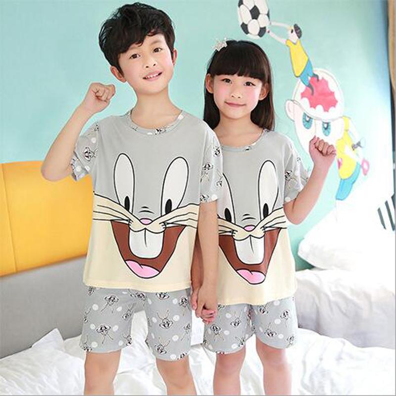 2017 children pajamas set kids baby girl boys cartoon casual clothing costume short sleeve children sleepwear pajamas sets