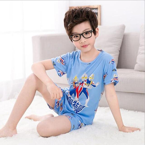 2017 children pajamas set kids baby girl boys cartoon casual clothing costume short sleeve children sleepwear pajamas sets