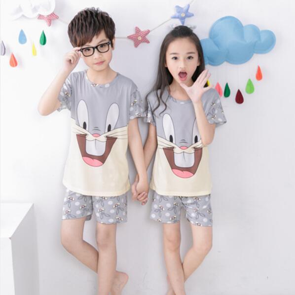 2017 children pajamas set kids baby girl boys cartoon casual clothing costume short sleeve children sleepwear pajamas sets
