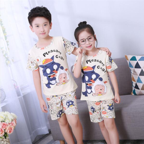 2017 children pajamas set kids baby girl boys cartoon casual clothing costume short sleeve children sleepwear pajamas sets
