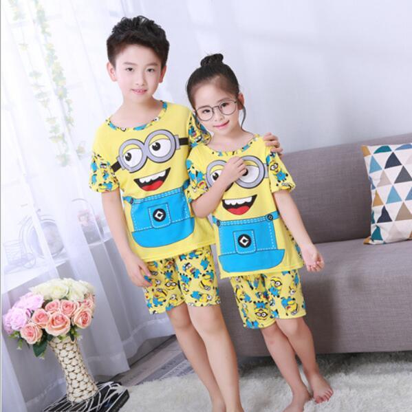 2017 children pajamas set kids baby girl boys cartoon casual clothing costume short sleeve children sleepwear pajamas sets