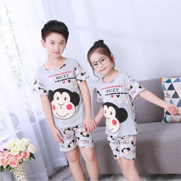 2017 children pajamas set kids baby girl boys cartoon casual clothing costume short sleeve children sleepwear pajamas sets