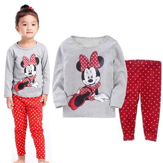 2018 Sleeping suits Children pajamas cotton clothing sets Girls Cartoon kids underwear set Autumn Winter indoor clothing
