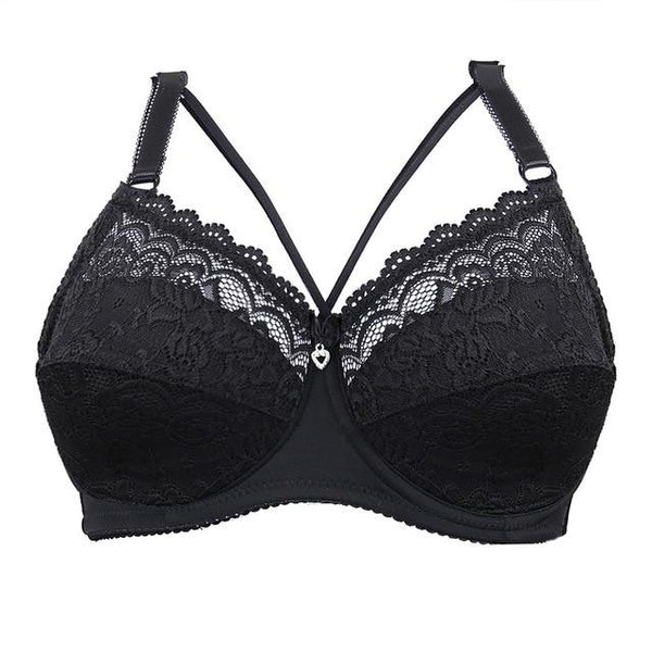 Plus Size C D E Cup Bra Sexy Push Up Brassiere Fashion Soft Lace Bra 3/4 Large Thin Female Lingerie Deep V Sexy Bras For Women
