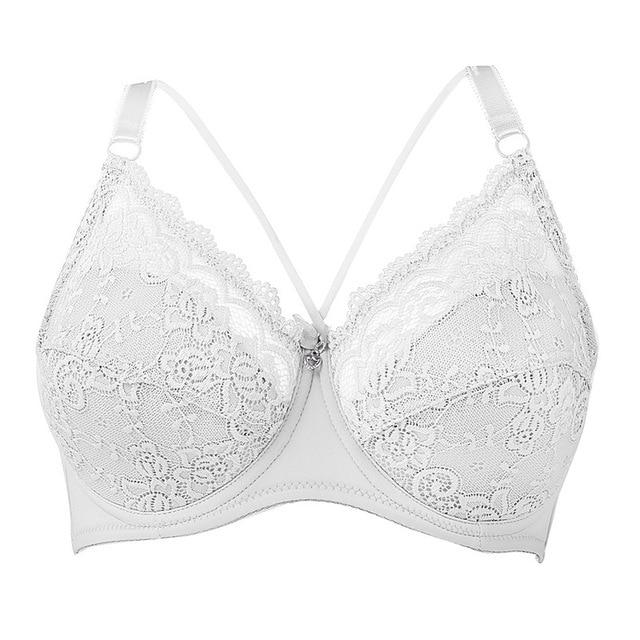 Plus Size C D E Cup Bra Sexy Push Up Brassiere Fashion Soft Lace Bra 3/4 Large Thin Female Lingerie Deep V Sexy Bras For Women