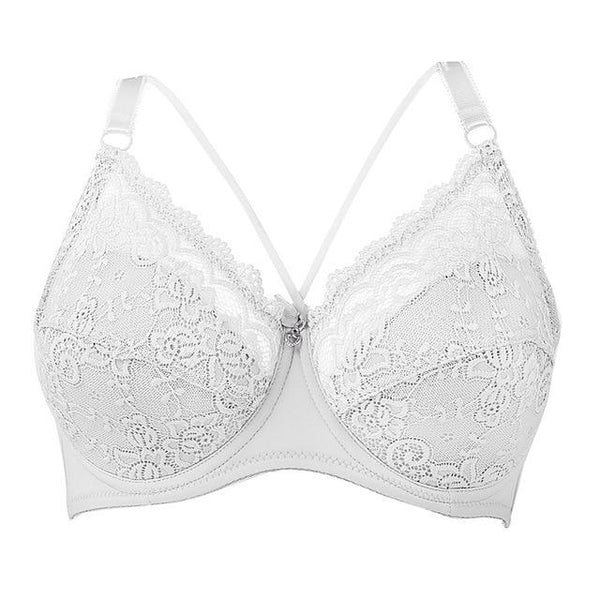 Plus Size C D E Cup Bra Sexy Push Up Brassiere Fashion Soft Lace Bra 3/4 Large Thin Female Lingerie Deep V Sexy Bras For Women