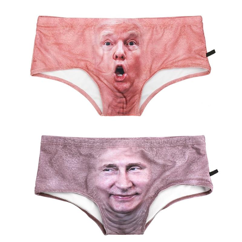 Swim Briefs Trunks Sexy Men Swimwear Surf Trump Putin President Print Swimsuits Mens Board Shorts Beach Boxer Swimming Bottoms