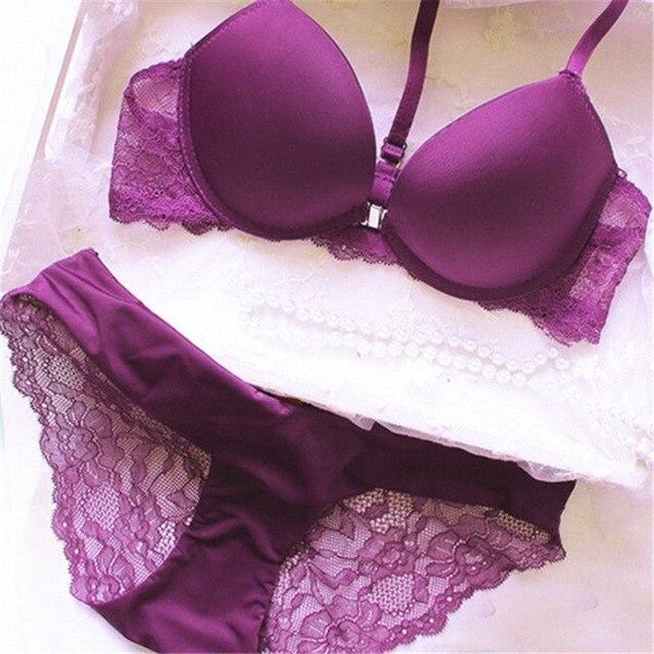 Women Bra Push Up Lolita Lingerie Underwear Sets Plus Size Women Underwire Seamless Bra and Panty Set Purple White Red Bras