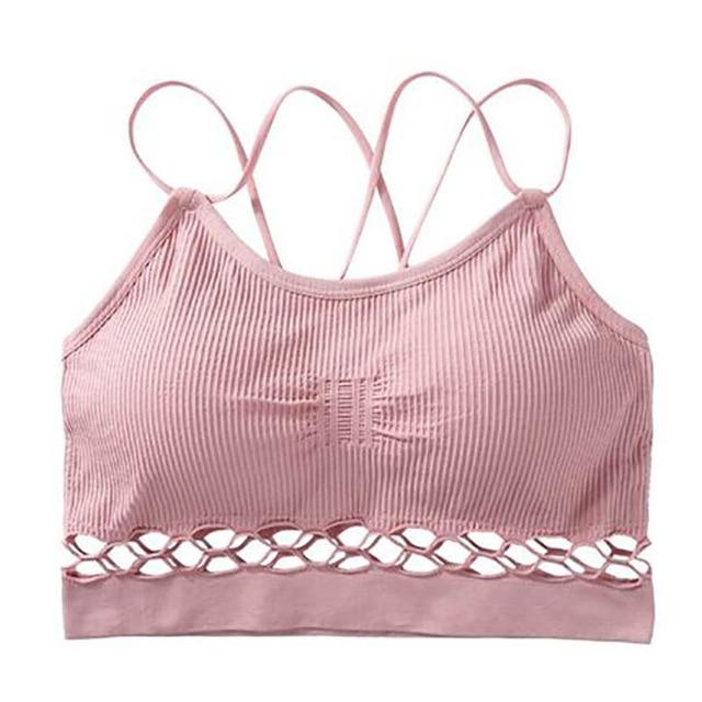 Sexy Hollow Bra Brassiere Lingerie Padded Backless Bras For Women Wire Free Solid Bustier Vest Top Bralette Underwear #D